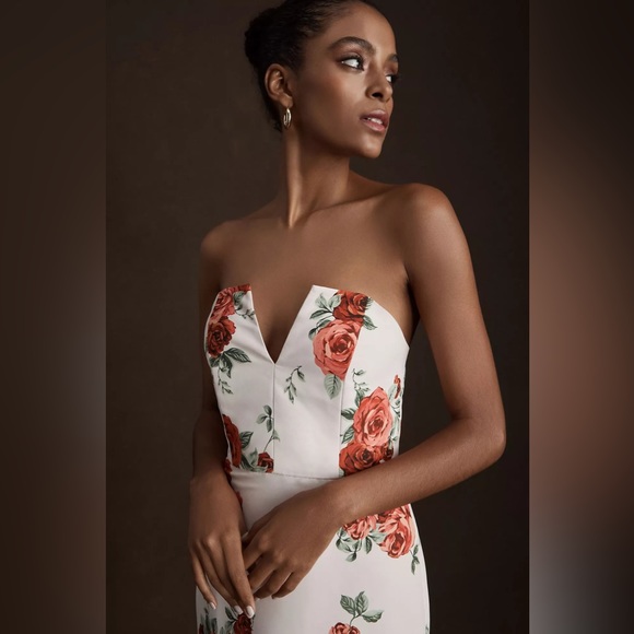 Anthropologie Sachin & Babi Nora Rose Strapless Notch-Neck Taffeta  Dress - Picture 3 of 14